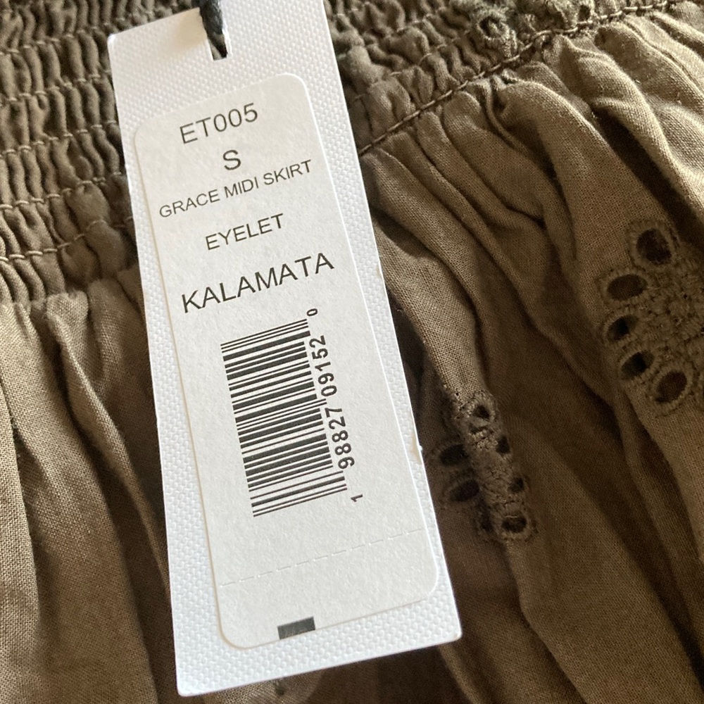 Grace Midi Eyelet Skirt in Kalamata Brown - Picture 2 of 3